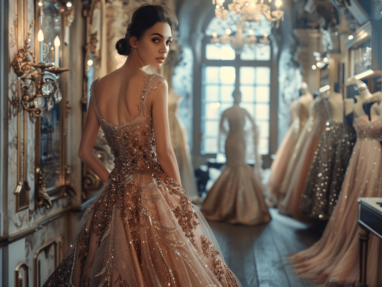Robe de luxe élégante pour une occasion spéciale avec des détails raffinés