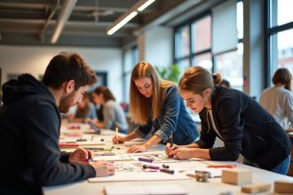 Étudiants de l'École Pivaut en pleine création artistique à Nantes