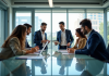 Groupe de professionnels en réunion dans un bureau moderne