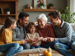 Objectifs de la famille : 3 clés importantes pour réussir en famille Famille multigenerational jouant à un jeu de société dans le salon