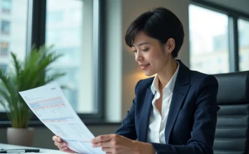 Femme d'affaires en réunion dans un bureau moderne