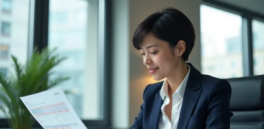 Taux d’intérêt : tout savoir sur son application et ses conditions Femme d'affaires en réunion dans un bureau moderne