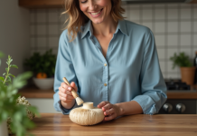 Comment apprêter les champignons clavaire chou-fleur aisément Femme nettoyant un chou-fleur dans la cuisine