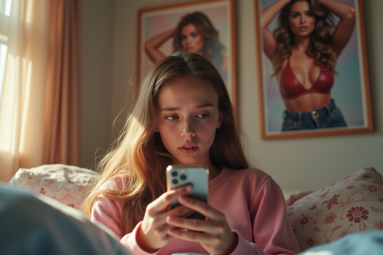 Adolescents imitant des comportements de célébrités sur les réseaux sociaux