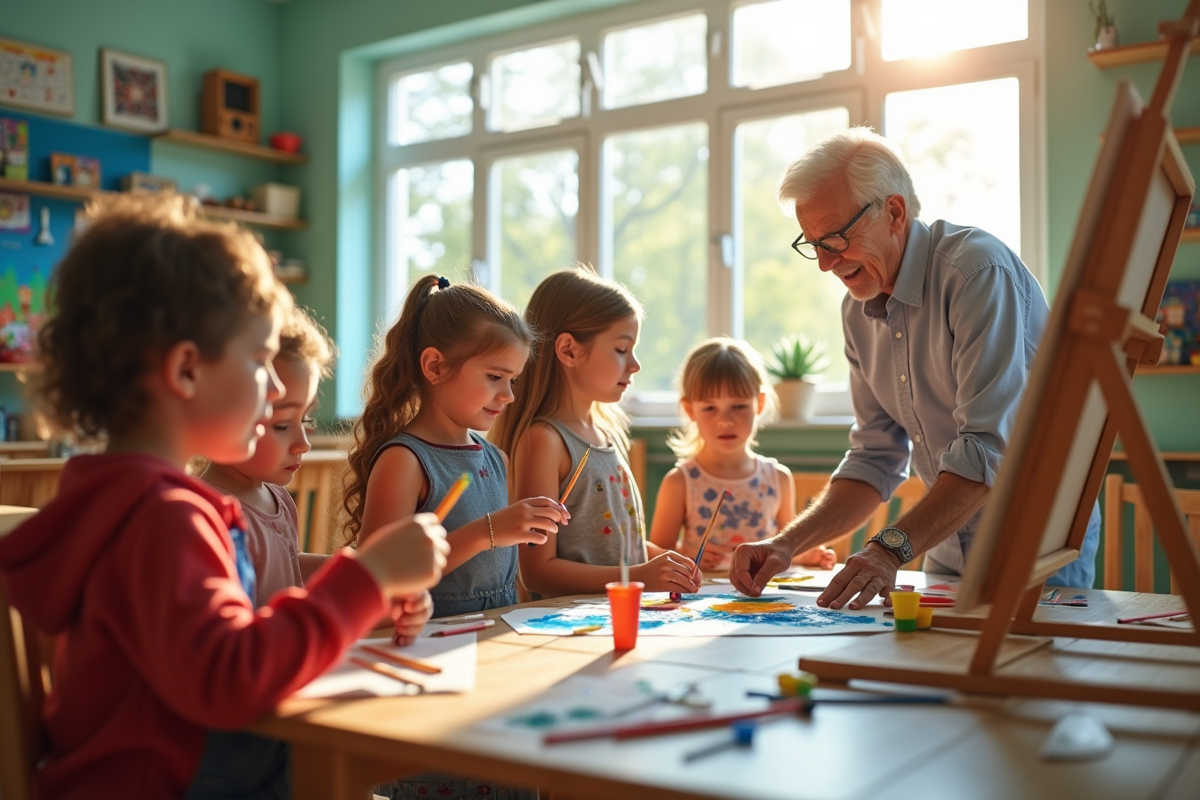 enfants peinture