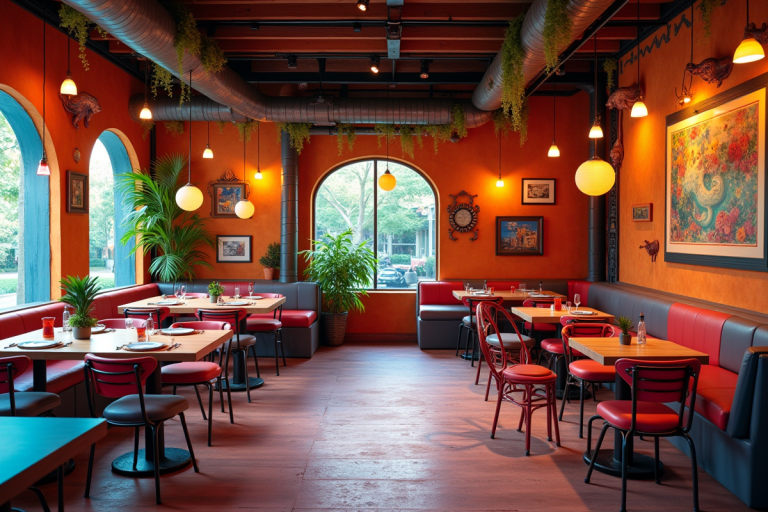 Restaurant innovant avec des plats artistiques et des saveurs surprenantes