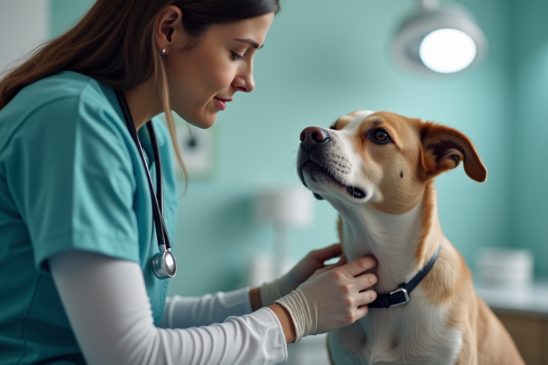 Symptômes d'affections cutanées chez un chien avec rougeurs et démangeaisons