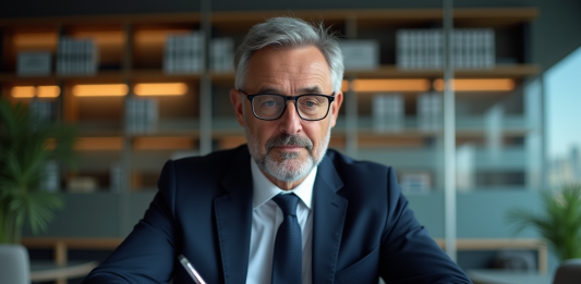 Manager financier en réunion avec documents réglementaires