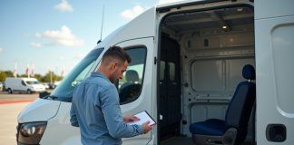 Les critères indispensables pour acquérir une fourgonnette d’occasion en toute quiétude Personne inspectant un van cargo d'occasion en journée