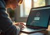 Jeune adulte utilisant un ordinateur portable au jour