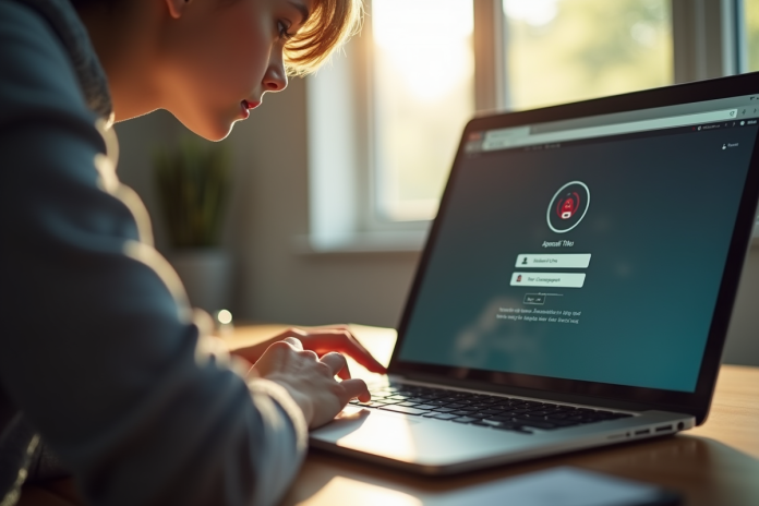 Jeune adulte utilisant un ordinateur portable au jour