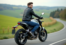 Découvrir la puissance et le style de la MagPower moto Avengers 125cc Jeune homme en moto sur route de campagne