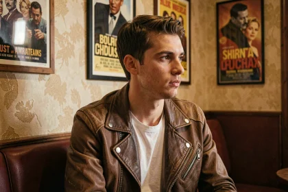 Jeune homme pensif dans un cinéma parisien après la projection du film L'amour ouf sur Netflix