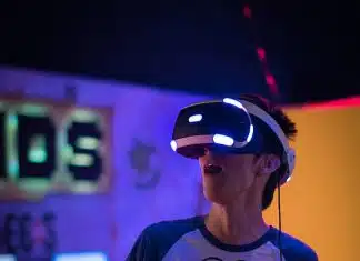 man wearing Sony PlayStation VR