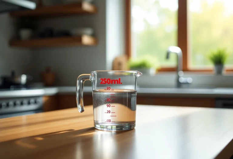 Quart de litre illustré avec des ingrédients liquides en cuisine