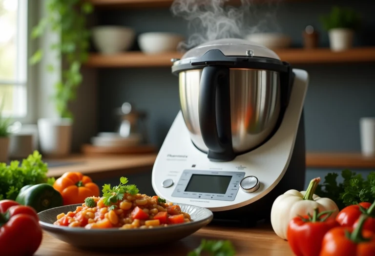 Fonction mijotage du Thermomix TM5 en action dans une cuisine moderne