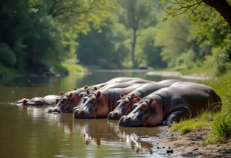 Hippopotame nain de Madagascar dans un décor naturel mystérieux