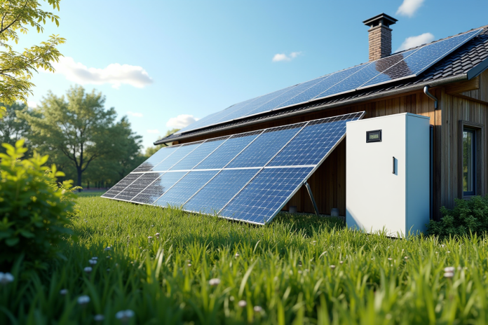 Installation solaire avec batterie de stockage à la maison
